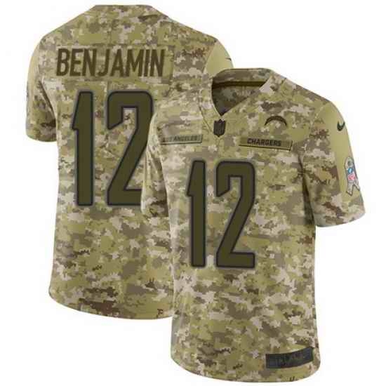Nike Chargers #12 Travis Benjamin Camo Mens Stitched NFL Limited 2018 Salute To Service Jersey